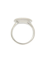 Pave Set Signet Ring with Lavender Sapphires in Brushed Silver