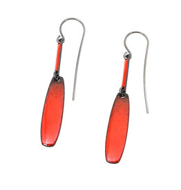 Ember Earrings with Red Enamel