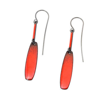 Ember Earrings with Red Enamel