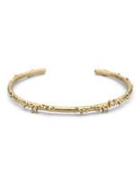 Narrow Encrusted Diamond Cuff in 18k Yellow Gold