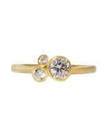 Cluster Engagement Ring with Lab-Grown Diamonds in 18k Yellow Gold