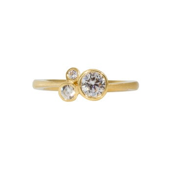 Cluster Engagement Ring with Lab-Grown Diamonds in 18k Yellow Gold