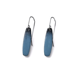 Petrina Earrings (Valley) in Steel, Enamel, and Oxidized Silver