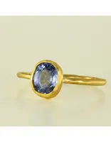 Margery Hirschey Oval Blue Sapphire Ring in 22k Gold