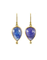 Margery Hirschey Pear Shaped Tanzanite Earrings with Diamonds in 18k Gold