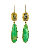 Margery Hirschey Chrysoprase & Boulder Opal Earrings in 18k Gold