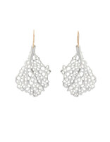 Koraru Coral Earrings in Brushed Silver with 14k Gold Earwires