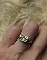 Custom Old Mine Cut Cushion in 18k Yellow Gold Ring