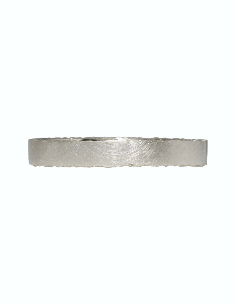 Narrow Sand Edge Band in 14k Palladium White Gold