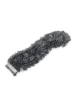 Fringe Bracelet in Oxidized Silver with Diamond Clasp