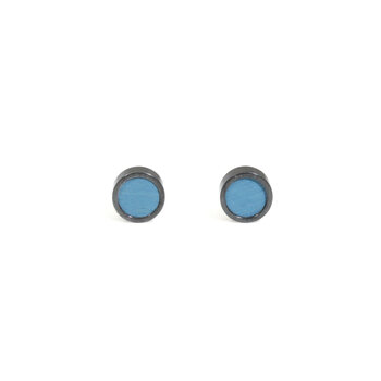 Marlo Post Earrings in Blue Wood (Hydrangea)