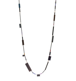 Devin Necklace with Wood and Glass Beads