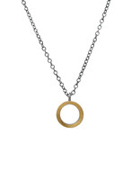 Circle Necklace in Oxidized Silver & 22k Bi-metal