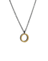 Circle Necklace in Oxidized Silver & 22k Bi-metal