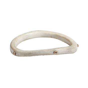 Moose Antler Bangle with (5) Black Diamonds in 14k Gold