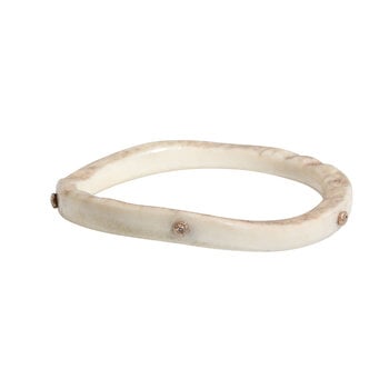 Moose Antler Bangle with (5) Cognac Diamonds in 14k Gold