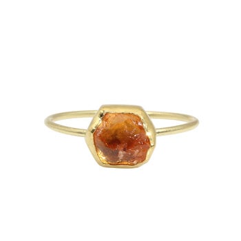 Spessartine Garnet Crystal Ring in 18k Gold