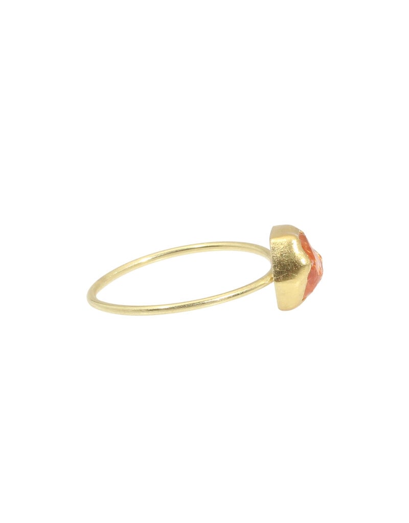 Spessartine Garnet Crystal Ring in 18k Gold