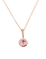 Organic Bezel Pink Sapphire Pendant in 14k Rose Gold