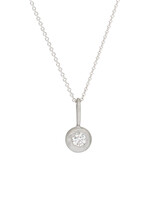 Organic Bezel Diamond Pendant in Platinum