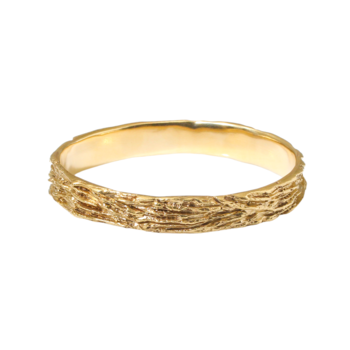 Kinoko Oval Bangle Bracelet in Yellow Bronze