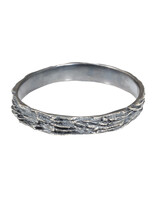 Kinoko Oval Bangle Bracelet in Oxidized Silver