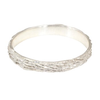 Kinoko Oval Bangle Bracelet in Brushed Silver