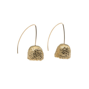 Cupule Earrings in Yellow Bronze