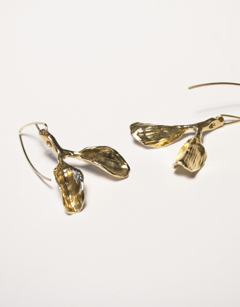 Dyad Earrings in Yellow Bronze
