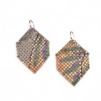 Maral Rapp Gestural Antique Mesh Earrings - Palm Frond