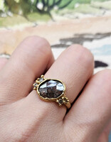 Oval Rosecut Diamond Cluster Ring in 18k Gold