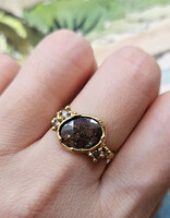 Oval Rosecut Diamond Cluster Ring in 18k Gold