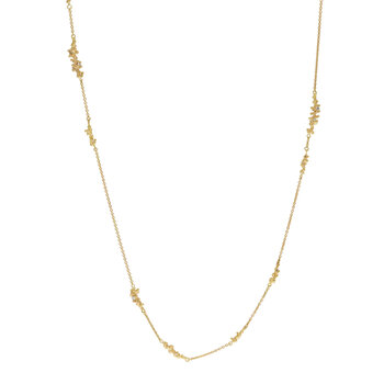 Diamond & Granule Encrusted Chain in 18k Yellow Gold - 18"