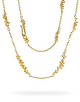Diamond & Granule Encrusted Chain in 18k Yellow Gold - 18"