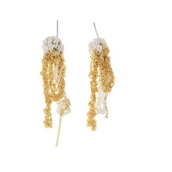 Extra 2-Tone Drip Earrings in Silver and Gold