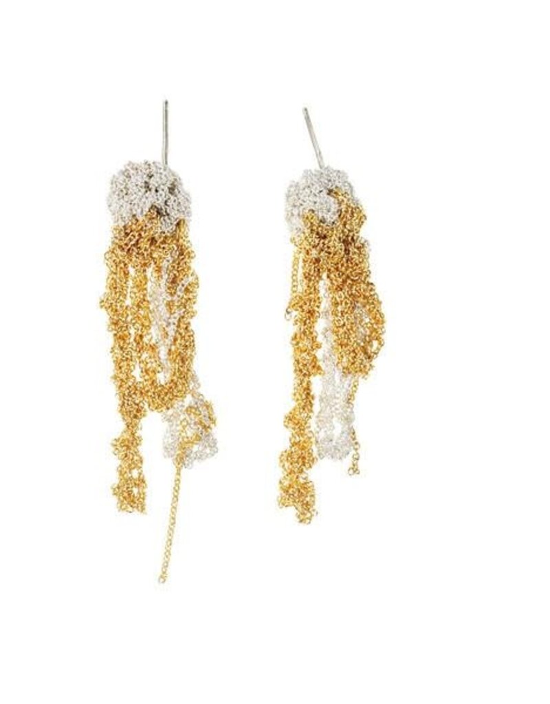 Extra 2-Tone Drip Earrings in Silver and Gold