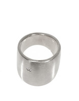 Flat Cuba Ring with White Sapphire in Silver