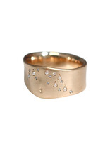 Alice Son Omphaloskepsis Band with Diamonds and Pearls in 10k Yellow Gold