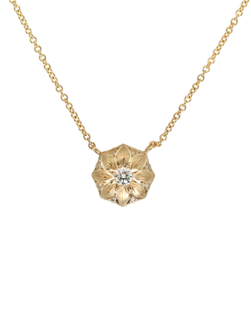 Alice Son Clematis Necklace in 18k Yellow Gold