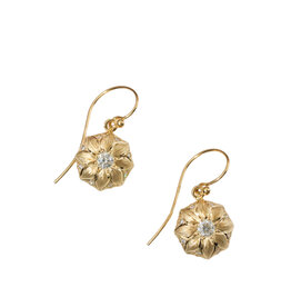 Alice Son Clematis Earrings with Diamonds in 18k Yellow Gold