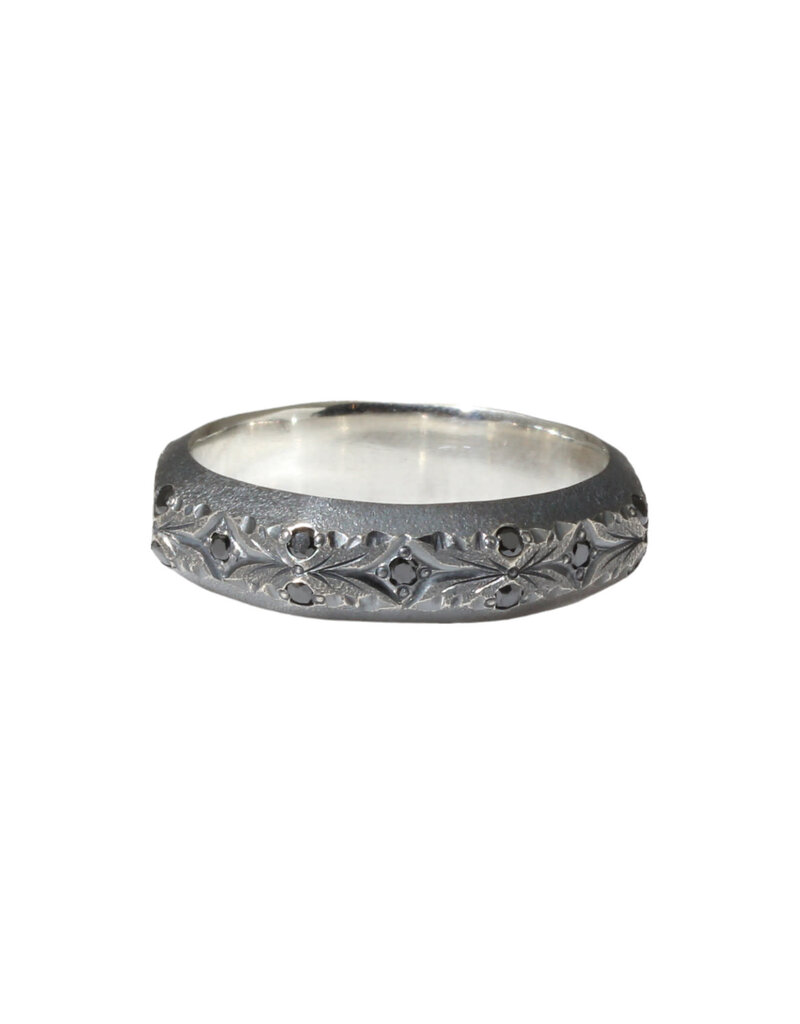 Alice Son 6mm August Eternity Band in Oxidized Silver