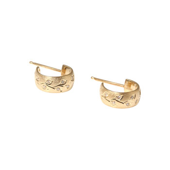 Alice Son Dew Huggie Hoop Earrings in 18k Yellow Gold