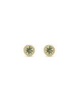 Alice Son 2.5mm Green Sapphire Millgrain Post Earrings in 14k Yellow Gold