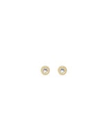 Alice Son 1.5mm Diamond Millgrain Post Earrings in 14k Yellow Gold