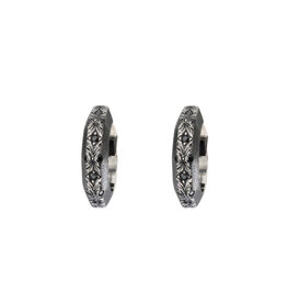 Alice Son August Petite Huggie Hoop Earrings in Oxidized Silver