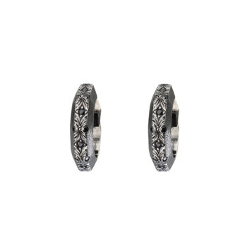 Alice Son August Petite Huggie Hoop Earrings in Oxidized Silver