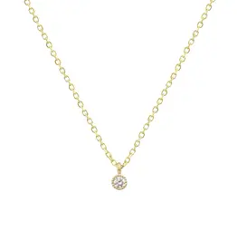 Alice Son 2.5mm Diamond Millgrain Necklace in 14k Yellow Gold