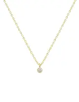 Alice Son 2mm Diamond Millgrain Necklace in 14k Yellow Gold
