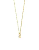 Alice Son 2mm Diamond Millgrain Necklace in 14k Yellow Gold