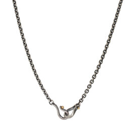 3mm Chain in Oxidized Silver with Handmade Clasp - 24"